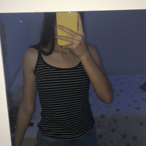 h&m basic striped tank top